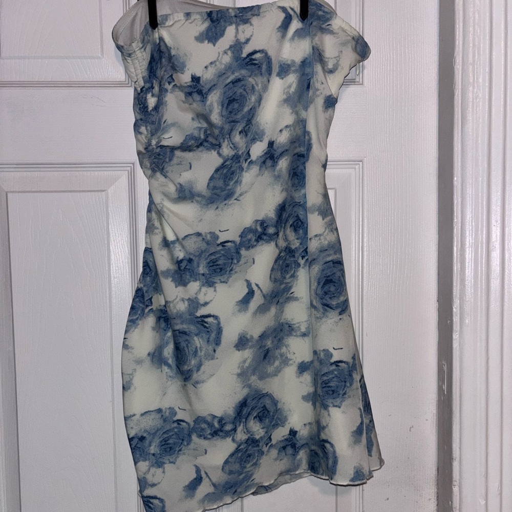 La Hearts Blue and White Floral Mini Dress